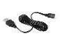 Černý nabíjecí a datový kabel USB-A na USB-C, stočený uprostřed.