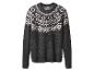 Šedý pletený svetr s růžovým a bílým vzorem Fair Isle