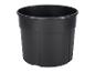 Černý kulatý plastový odpadkový koš