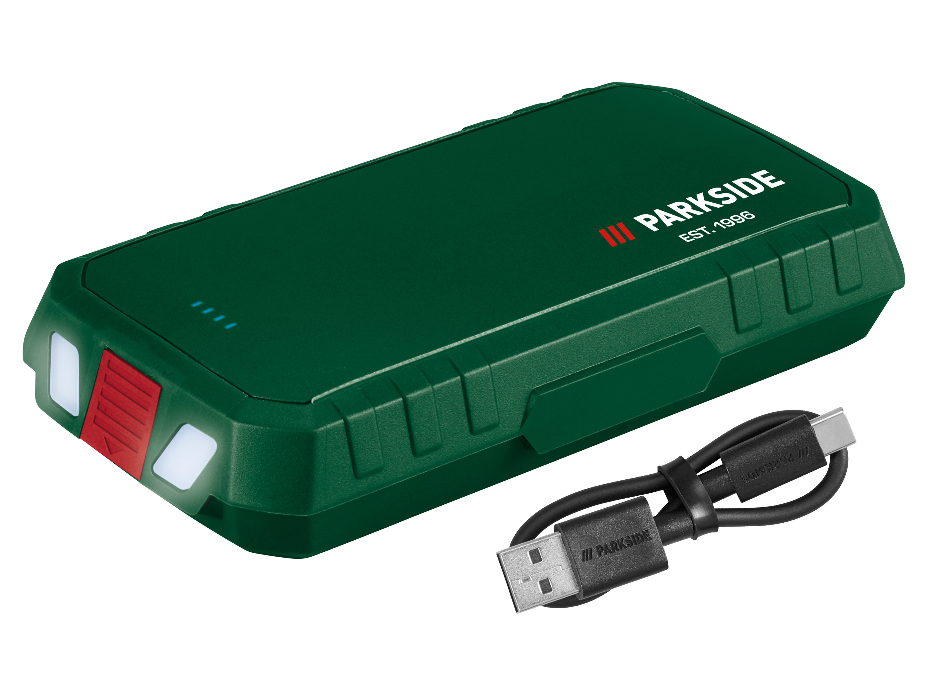Parkside® Powerbanka Fan Edition, 20 000 mAh, Usb-C PD, svítilna