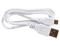 Bílý USB kabel s micro USB konektorem.