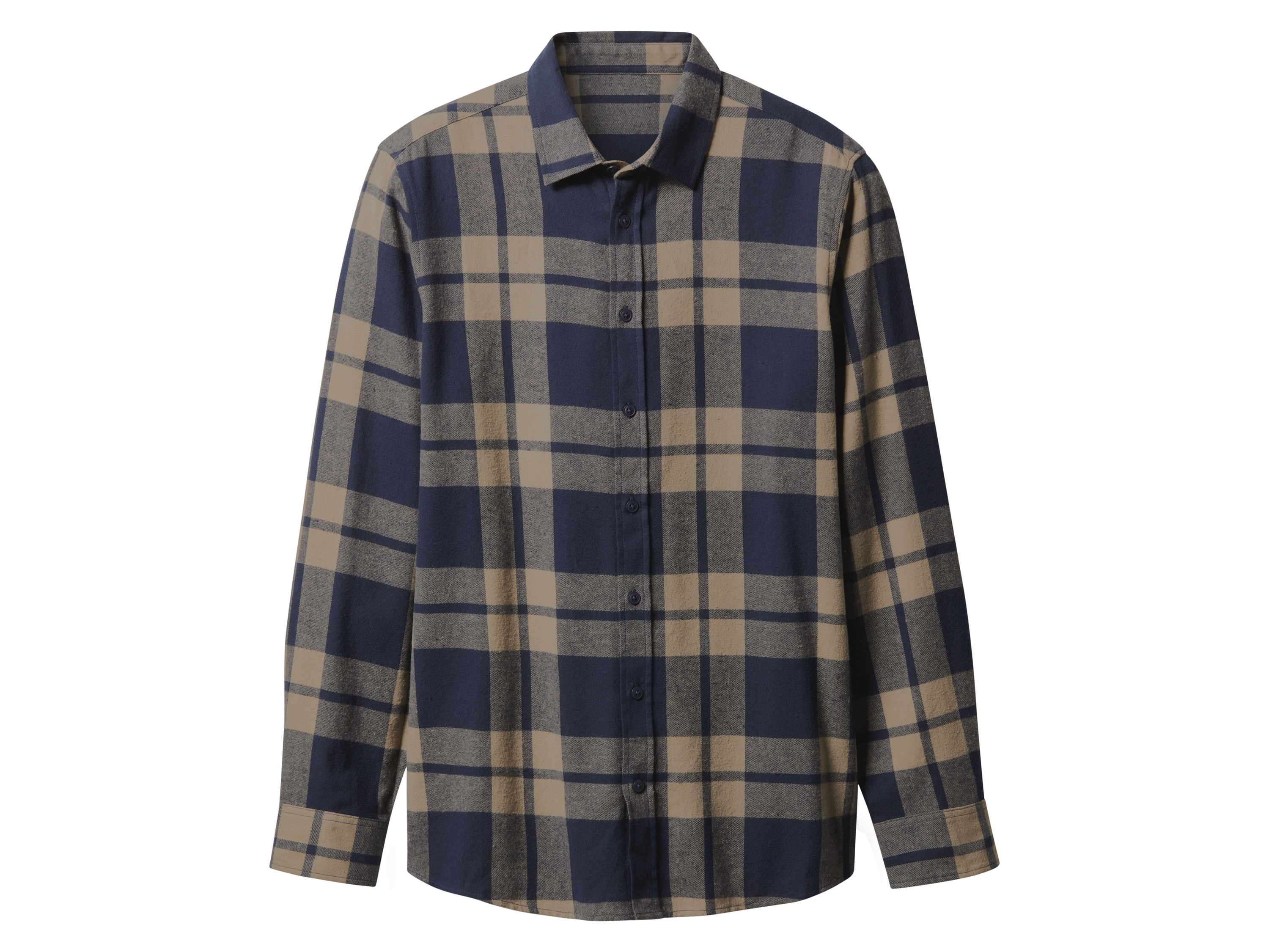 esmara Men Pánská flanelová košile (kostka velká / navy modrá / hnědá, Xxl(45/46))