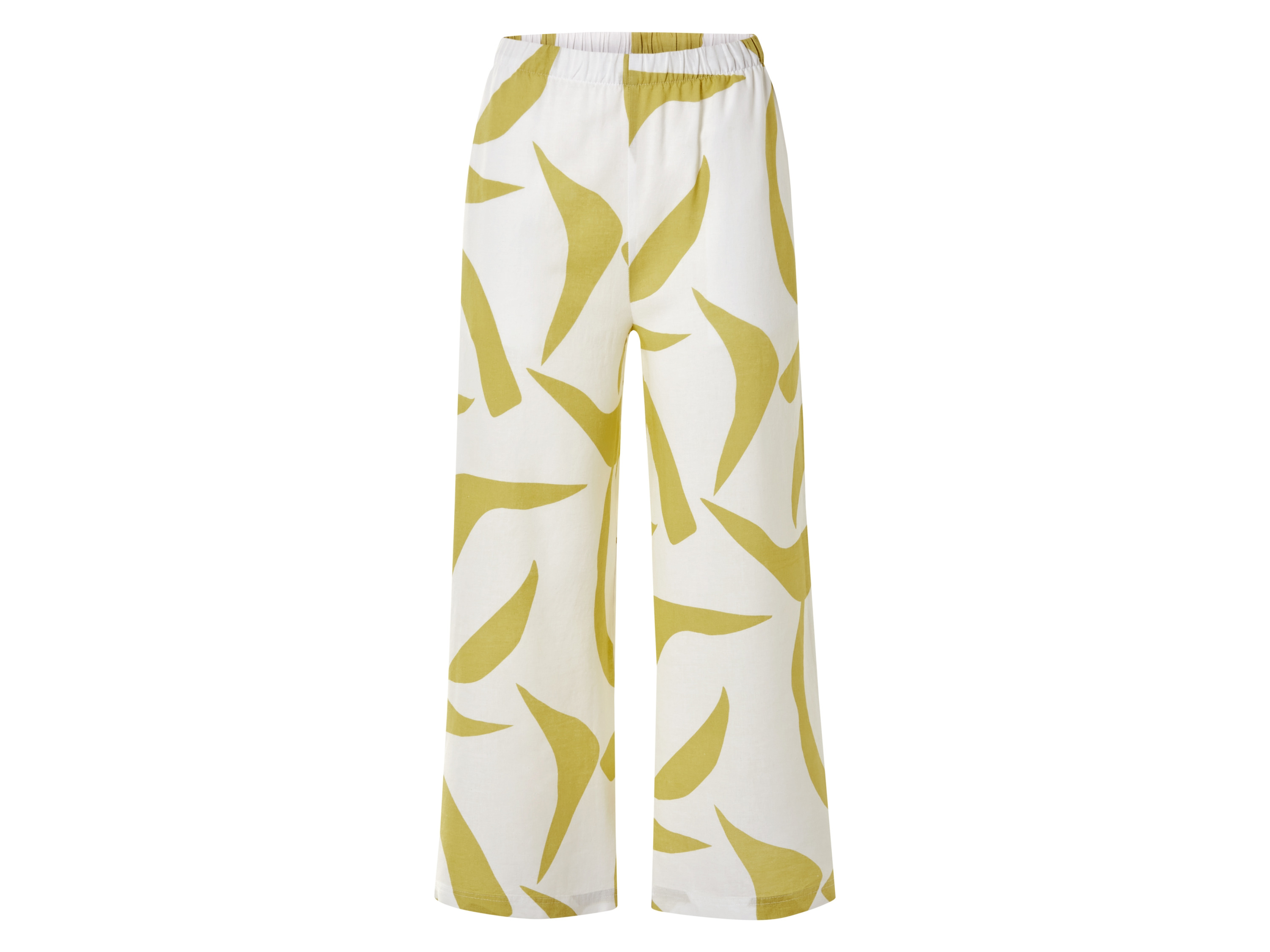 esmara® Dámské kalhoty s podílem lnu (bílá/zelená, 42)