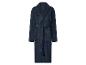 Tmavě modrý froté župan s páskem a kapsami.