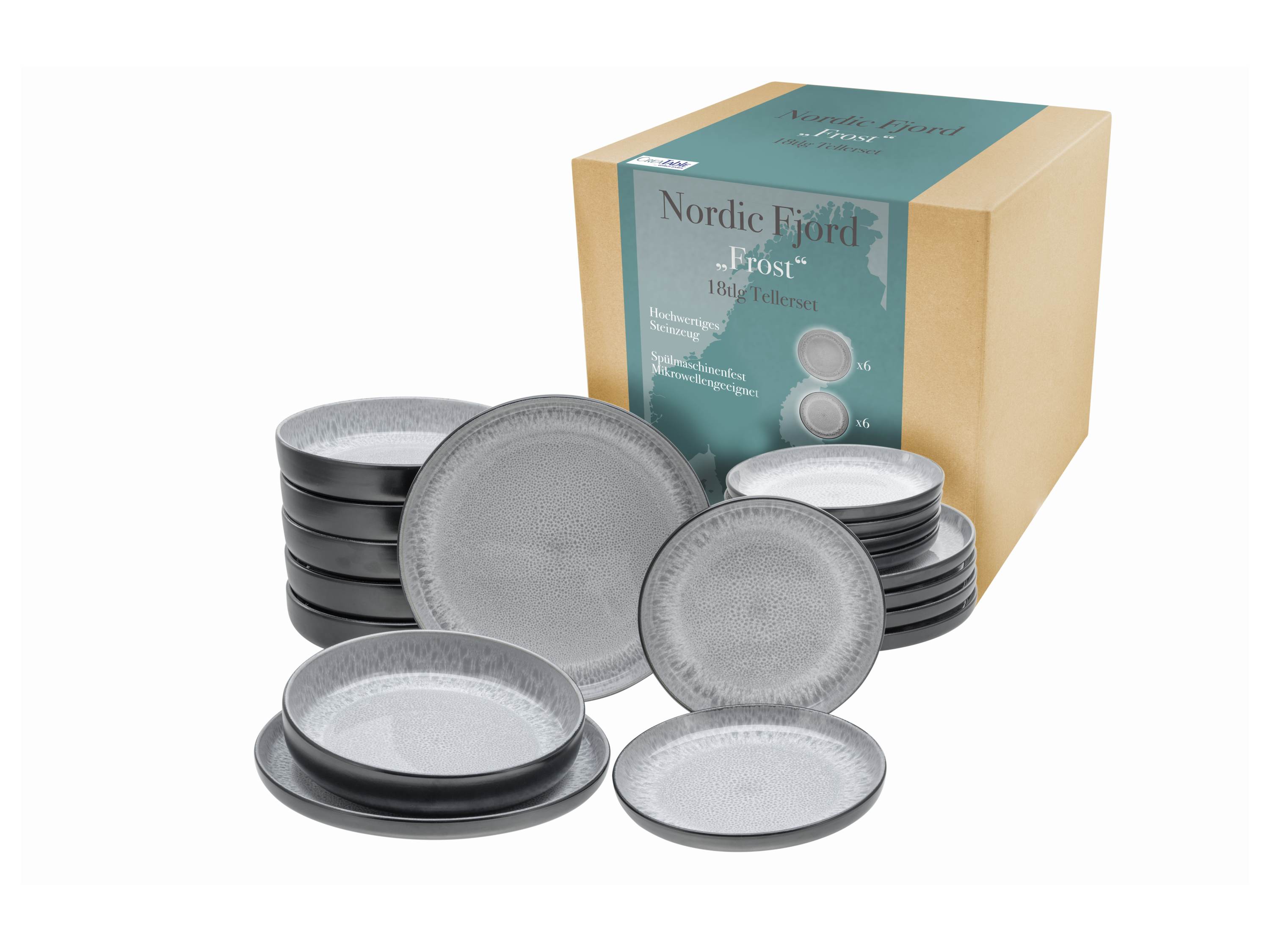 Creatable Sada nádobí Nordic Fjord (18dílná sada talířů, mráz)