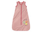 Růžová spací pytel na zip pro miminka s potiskem ovoce.