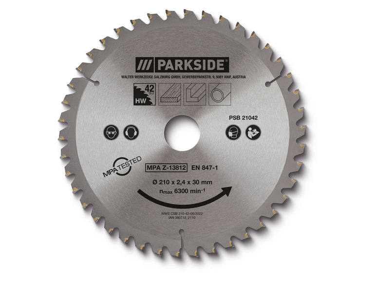 PARKSIDE Tvrdokovový pilový kotouč (210 mm 42 zubů)