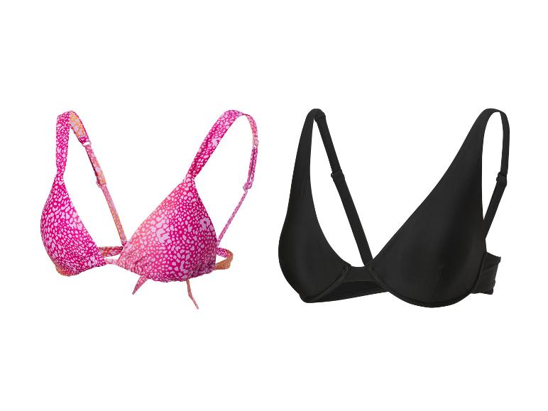 Trojúhelníkové a bandeau bikiny, růžový leopardí vzor a jednobarevně černé.
