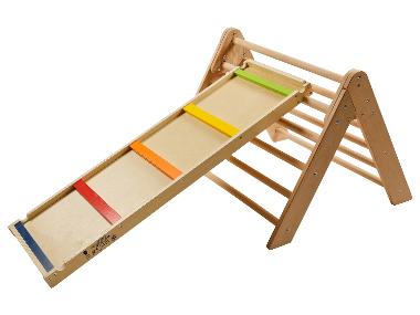 lupilu® Dřevěná prolézačka s žebříkem/skluzavkou 2 v 1