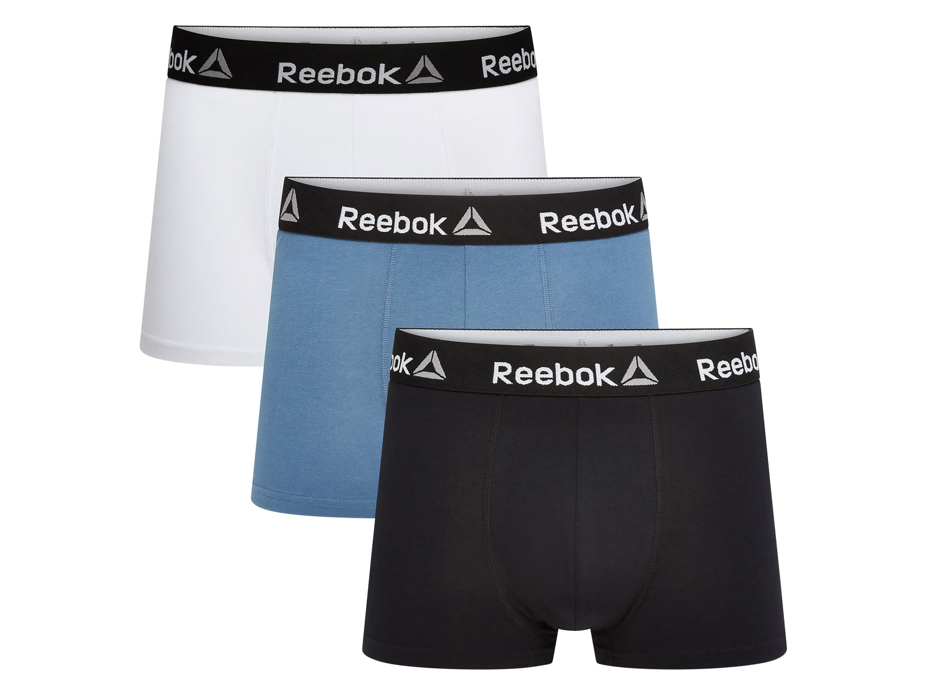Reebok Pánské boxerky, 3 kusy (černá/bílá/modrá, M)