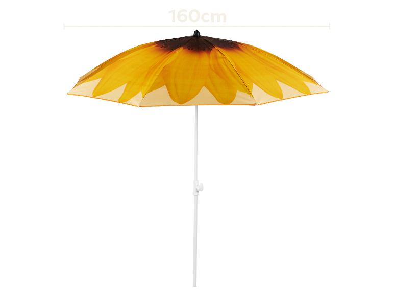 Plážový slunečník s designem slunečnice, šířka 160 cm.