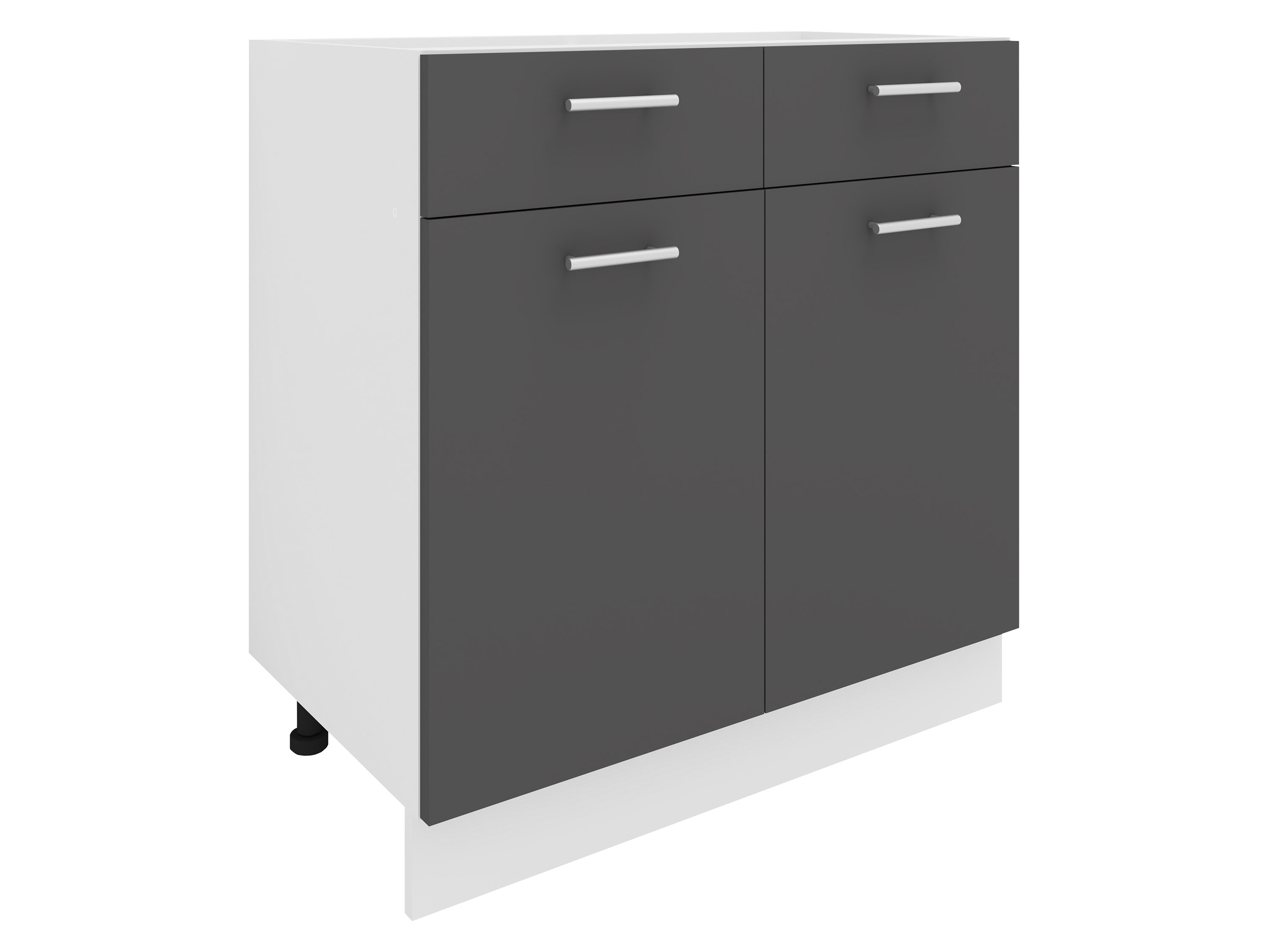 VCM Skříňka / Čelní panel Esilo, v moderním stylu (kuchyňská skříňka, bílá/antracitová, 2 Türen/ 2 Schubladen)