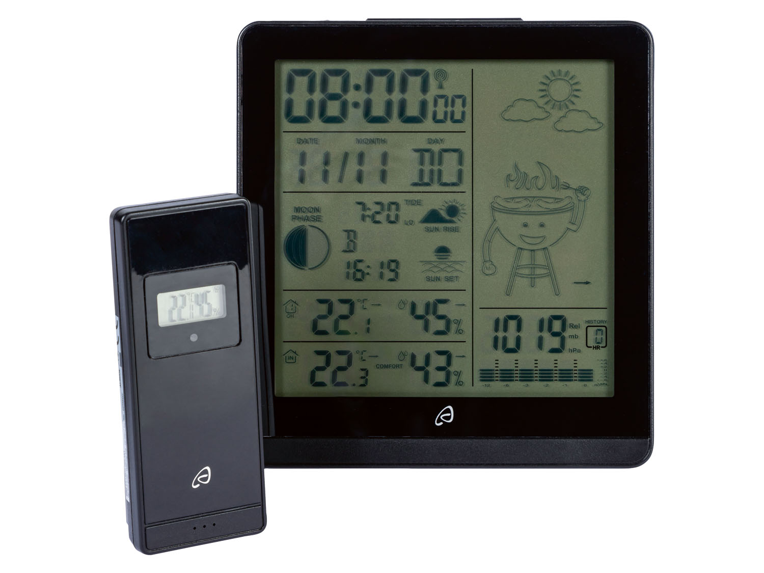 AURIOL® Bezdrátová meteostanice s LCD displejem a ukazatelem doporučení grilování