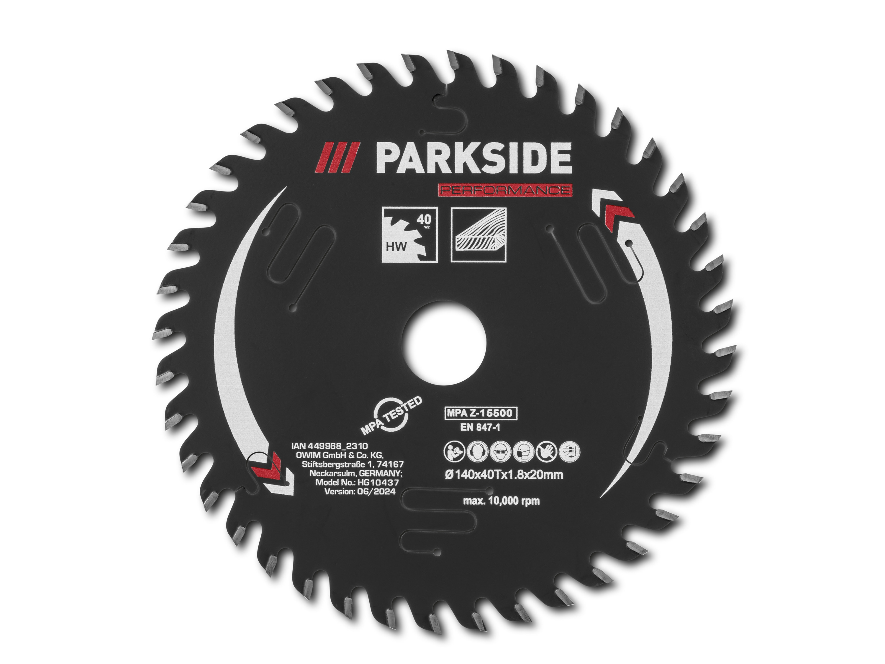 Parkside Performance® Pilový kotouč, Ø 140 mm (dřevo, 40 zubů)