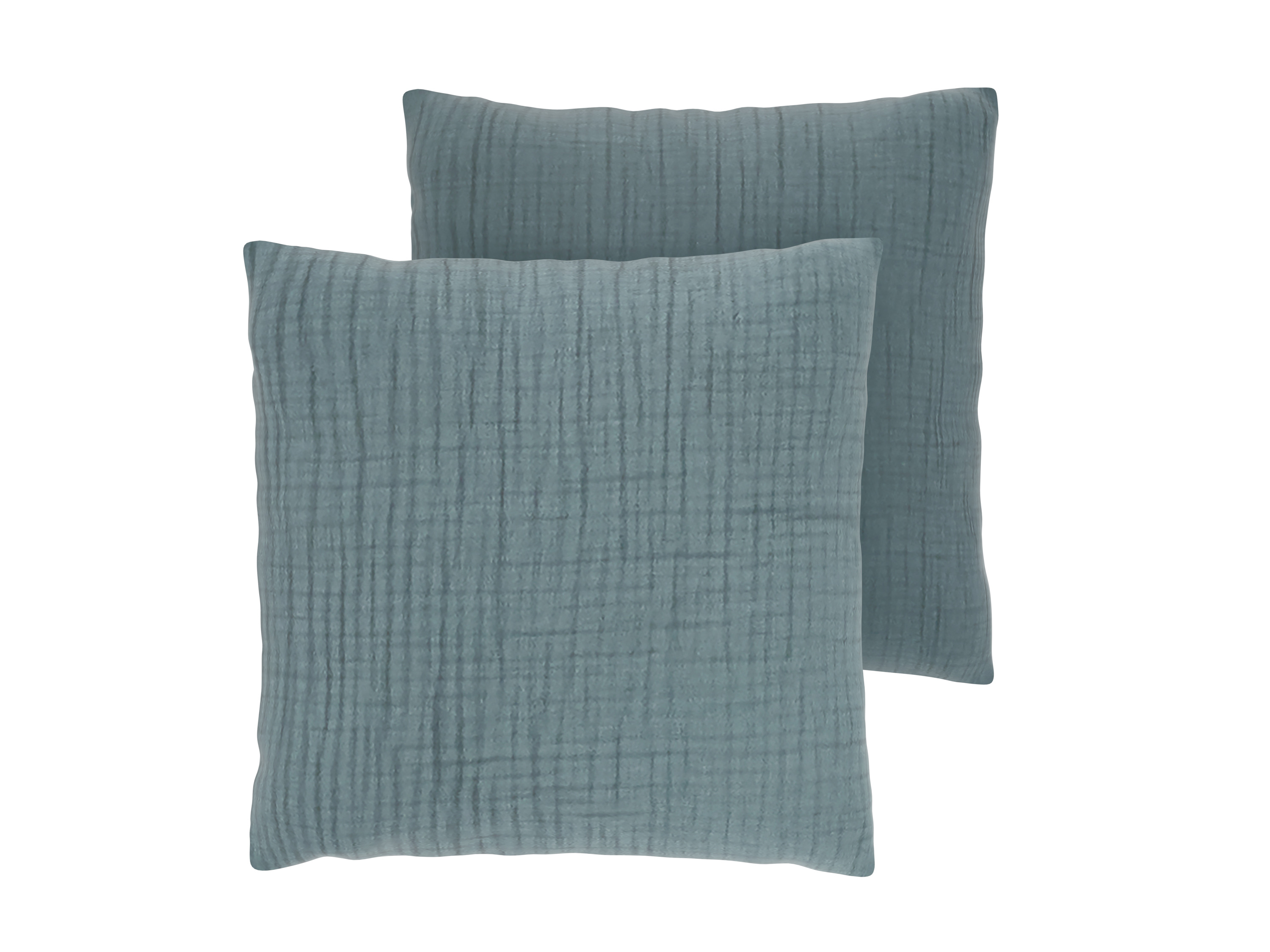 Livarno® Mušelínový potah na polštář, 50 x 60 cm, 2 kusy (modrá)