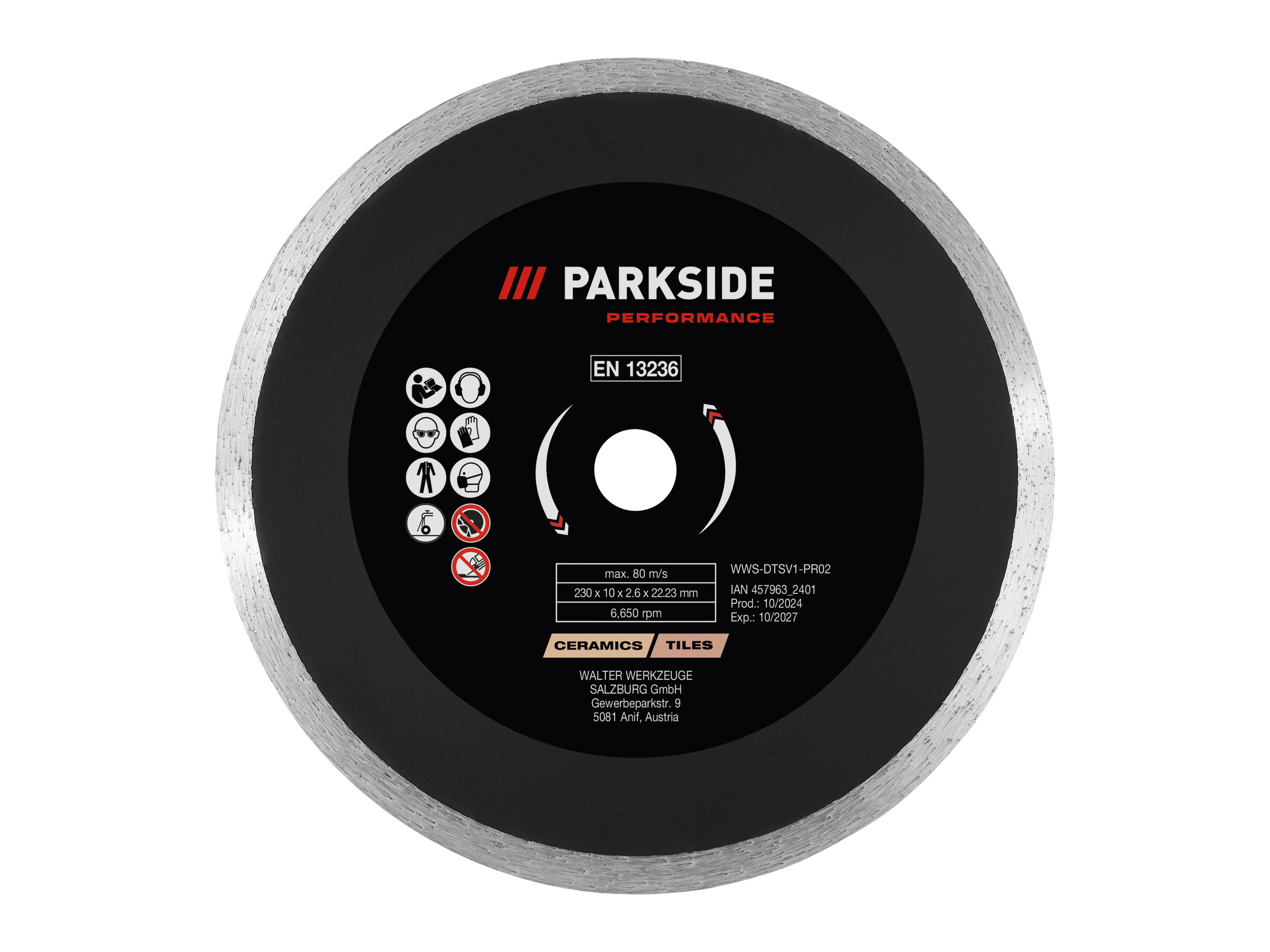 Parkside Performance® Řezné / Hrubovací kotouče, Ø 230 mm (řezný kotouč s plným okrajem)