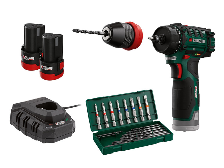  Zobrazit na celou obrazovku PARKSIDE® Aku vrtací šroubovák PBSA 12 D4, 2x 2 Ah - Obrázek 1