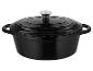 Černý litinový hrnec Silvercrest s pokličkou.