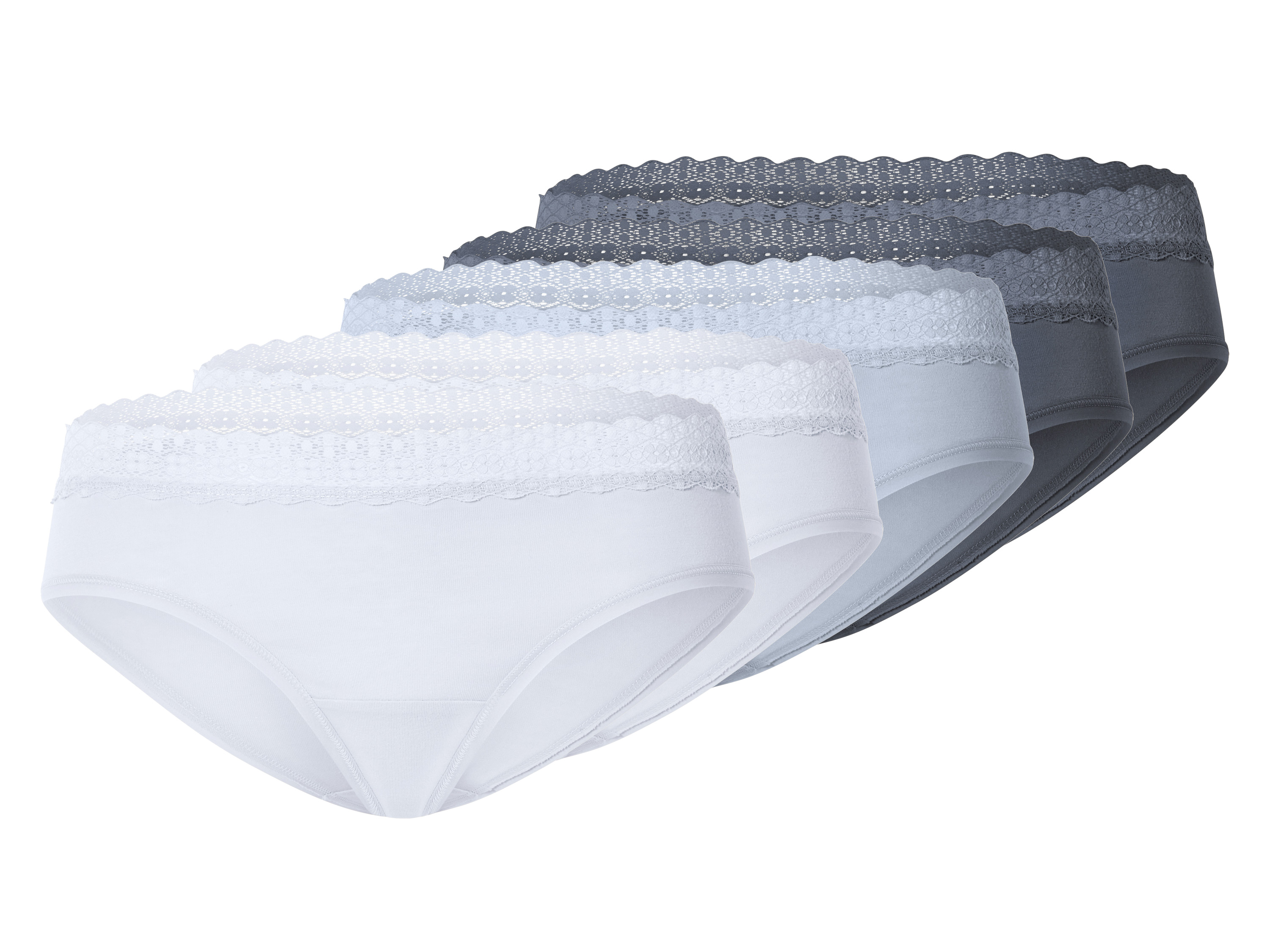 esmara® Dámské kalhotky s krajkou, 5 kusů (S(36/38), modrá/bílá)