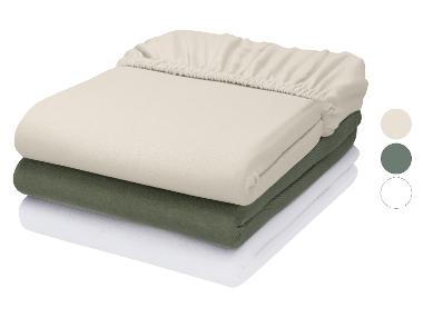 LIVARNO® Žerzejové napínací prostěradlo s podílem lnu, 180–200 x 200 cm