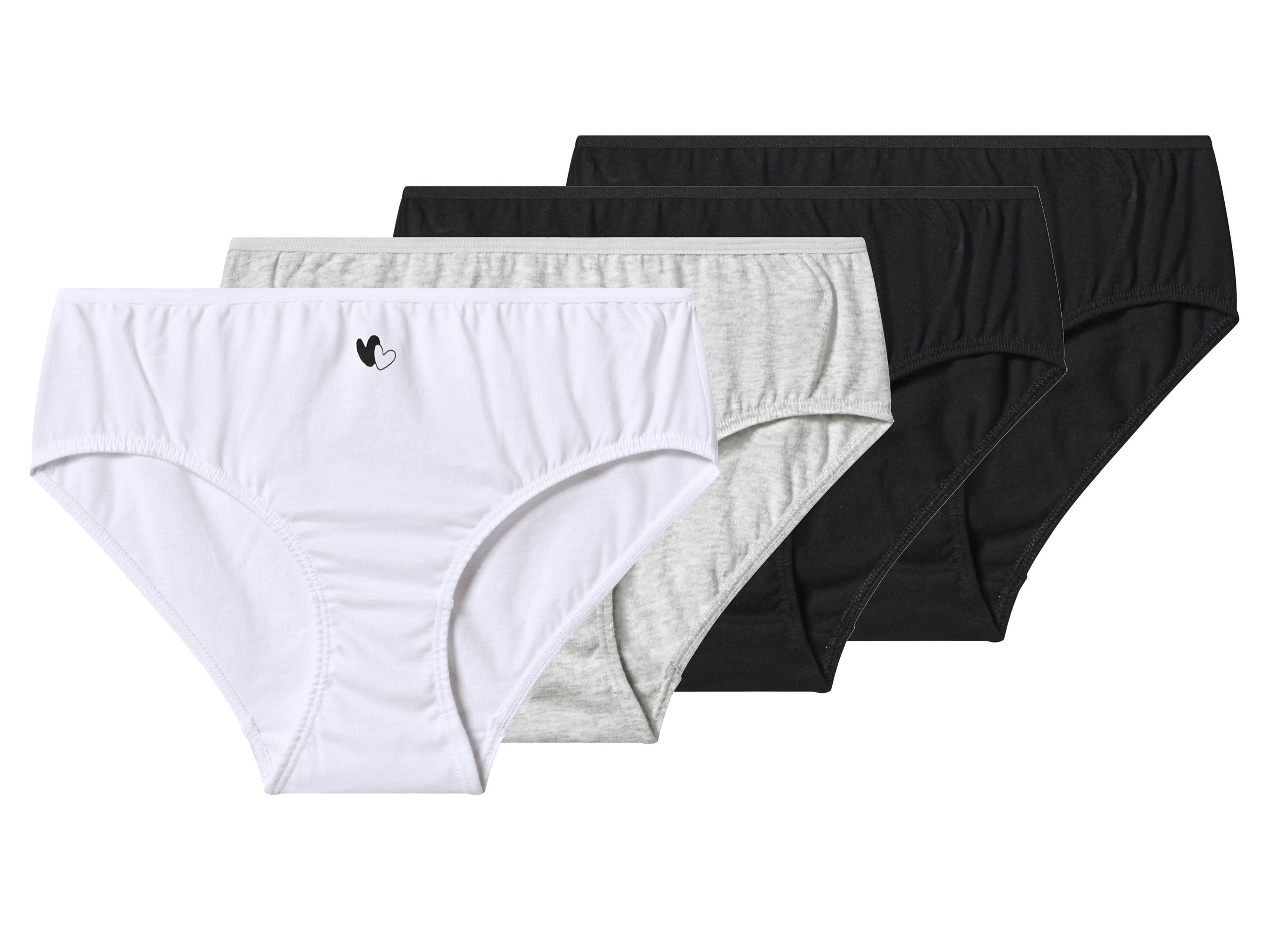 esmara® Dívčí kalhotky, 4 kusy (černá/šedá, 146/152)