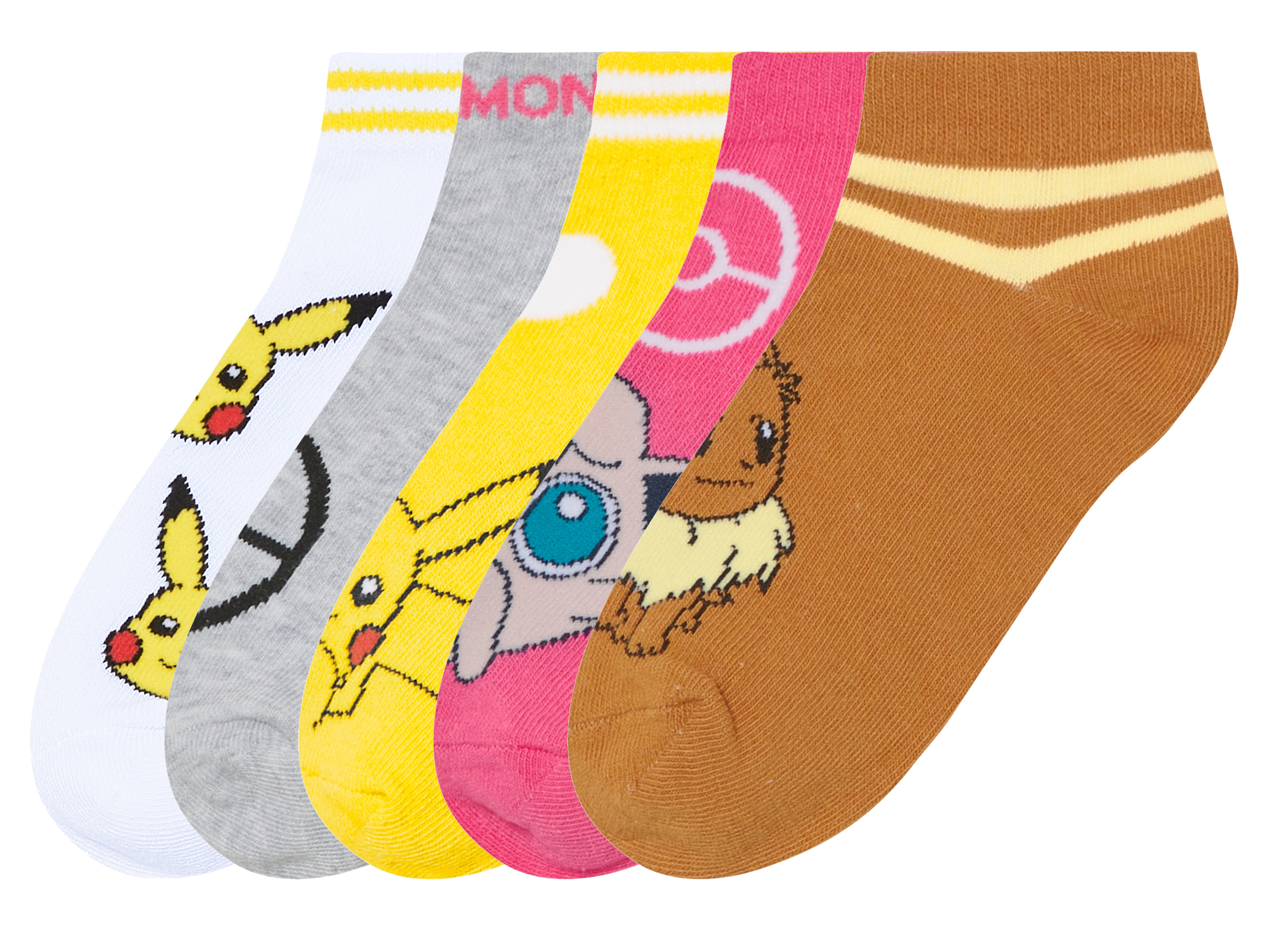 Dětské kotníkové ponožky, 5 párů, s bavlnou (Pokémon, 39/42)