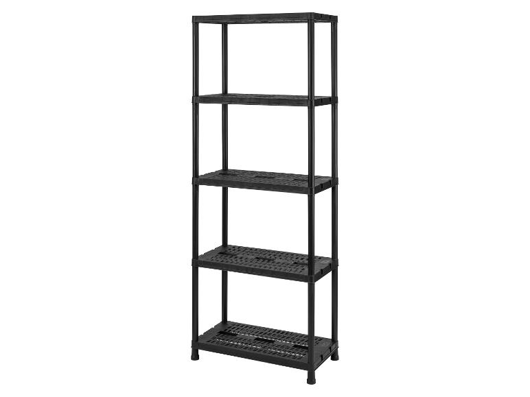 Černý pětistupňový plastový regál