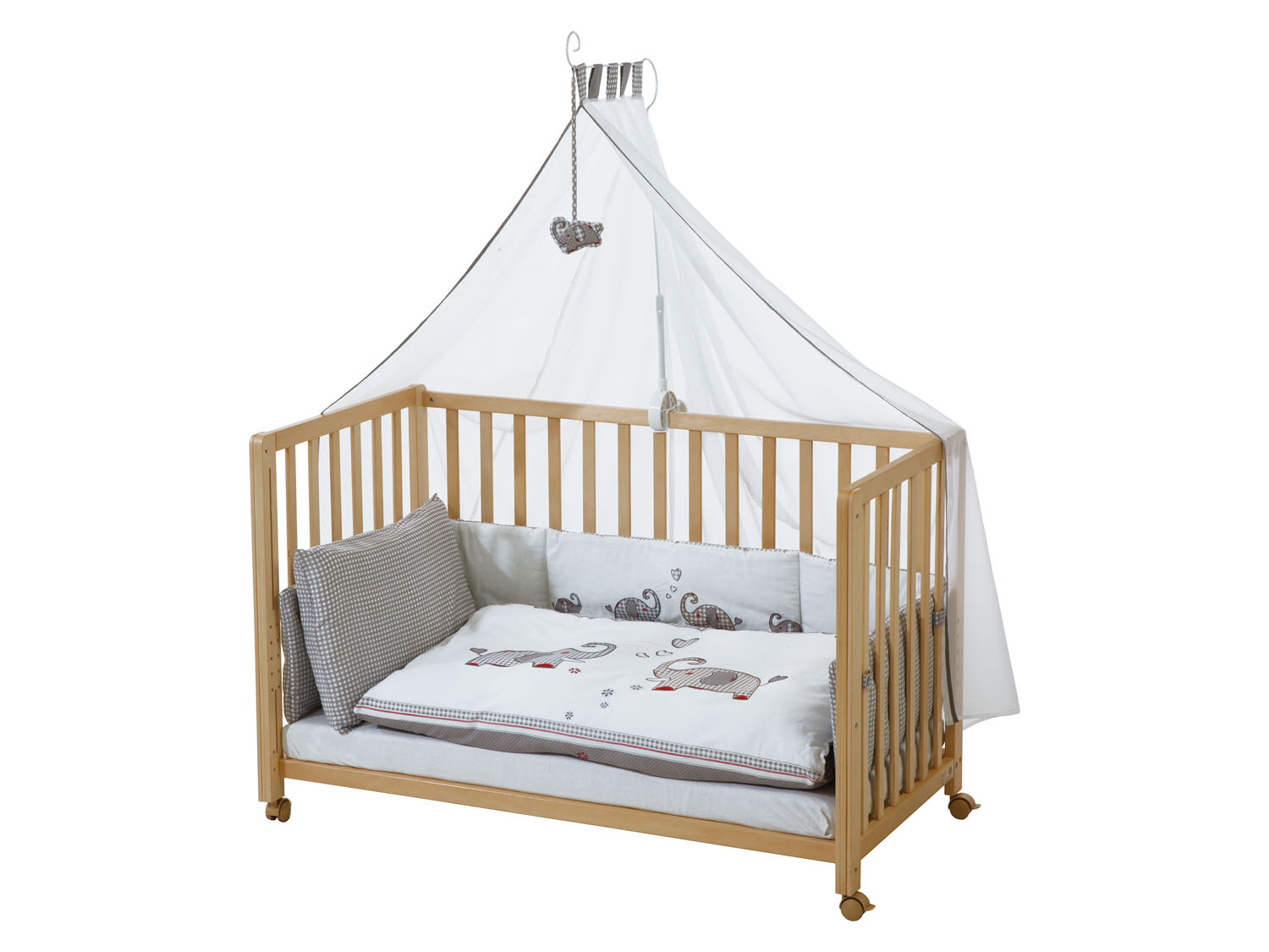 roba Dětská postýlka »Room Bed«, 60 x 120 cm (Jumbo dvojčata šedá, přírodní)