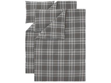 Sada ložního povlečení z jemného flanelu, 140 x 200 cm, 70 x 90 cm, šedá, 2dílná