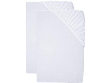 LIVARNO® Sada žerzejových napínacích prostěradel, 90-100 x 200 cm, 2dílná, bílá