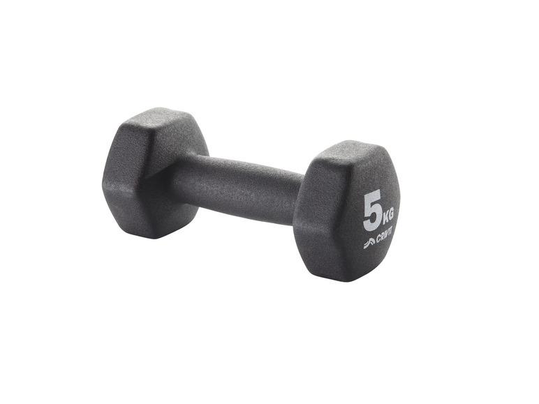 Černá 5 kg činka značky Crivit.
