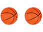 Dva oranžové hračkářské basketbalové míče s černými čarami