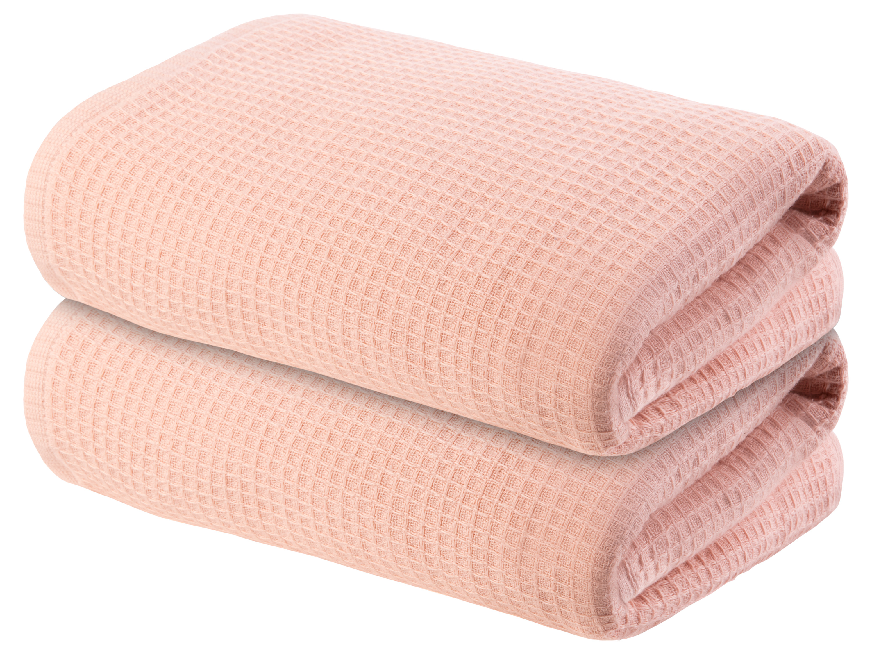 Livarno home Prémiový vaflový ručník, 50 x 100 cm, 500 g/m2, 2 kusy (světle růžová)
