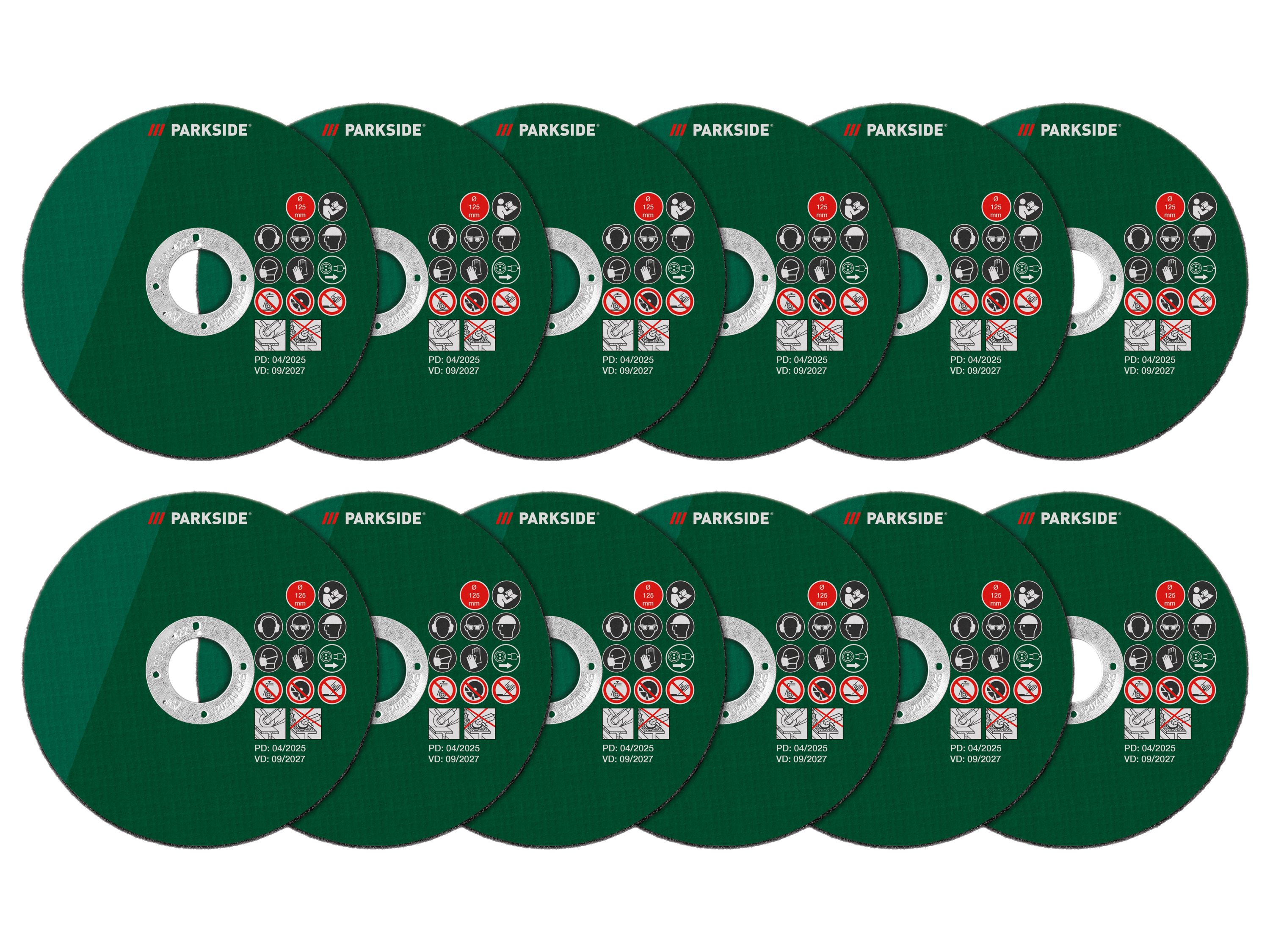 Parkside® Sada řezných kotoučů Pwszs 1, Ø 125 mm (řezné kotouče, 12dílná sada)