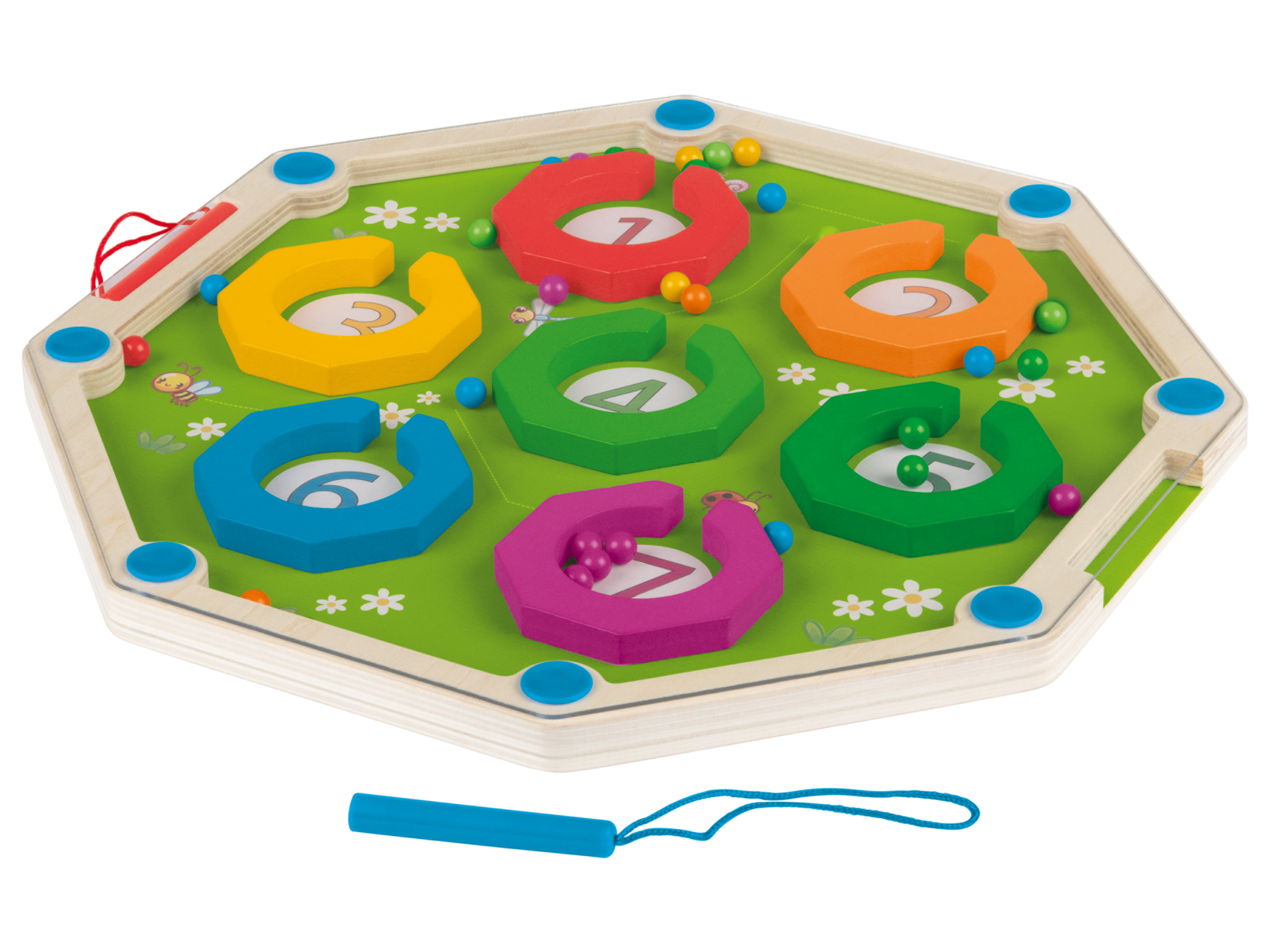 Playtive Dřevěná matematická hra Montessori (magnetický labyrint)