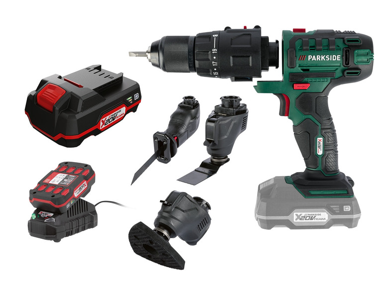  Zobrazit na celou obrazovku PARKSIDE® Aku kombinované nářadí 3 v 1 PKGA 20-Li C2, 2x 2 Ah - Obrázek 1