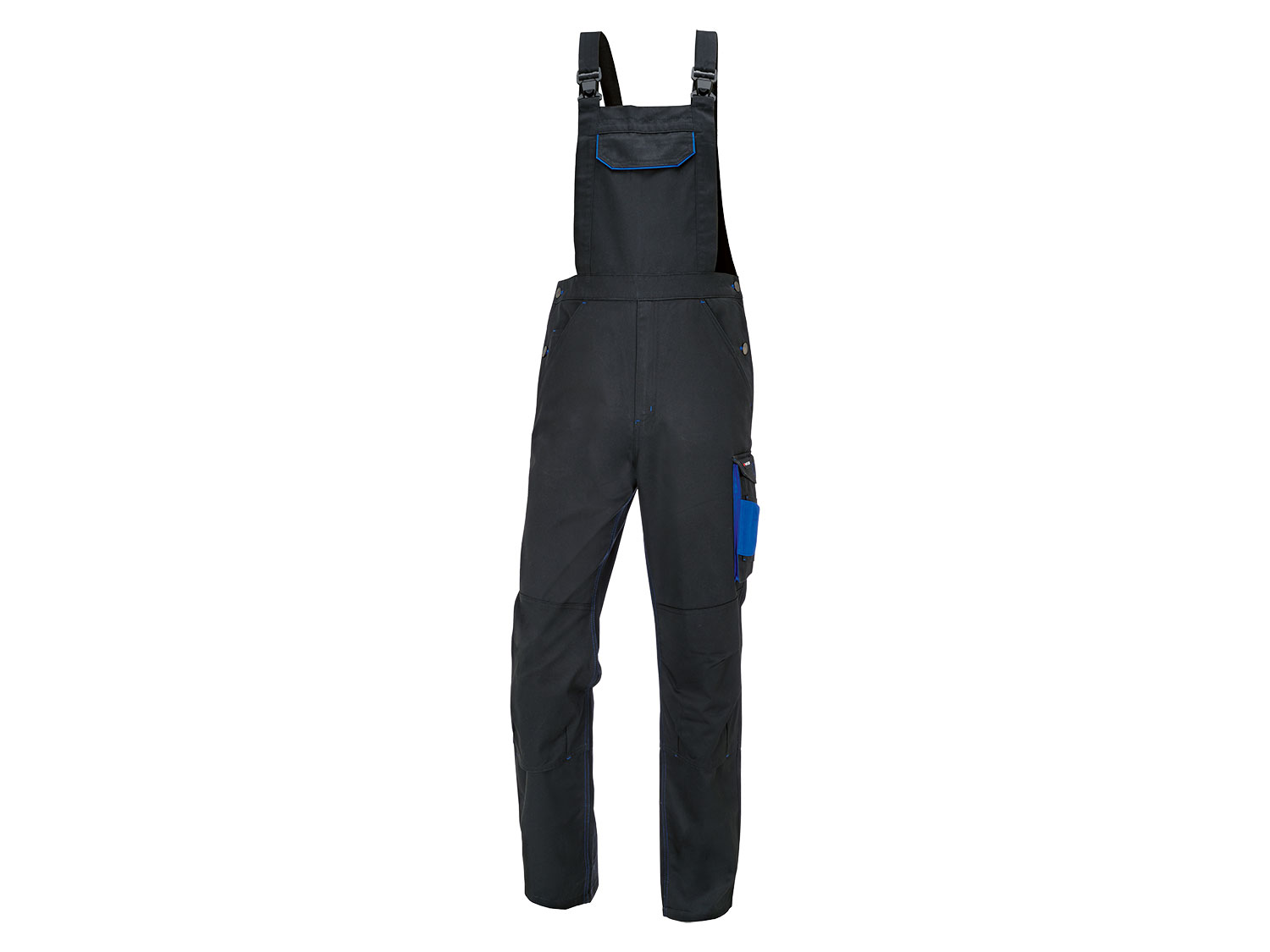 Parkside® Pánské zateplené pracovní kalhoty s laclem (54, černá/modrá)