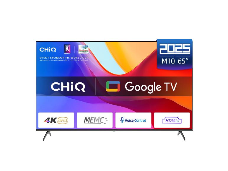 Televizor ChiQ M10 65' 4K UHD s Google TV, hlasovým ovládáním a HDMI 2.1.