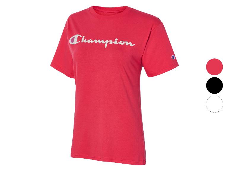 Červené tričko Champion s bílým logem.