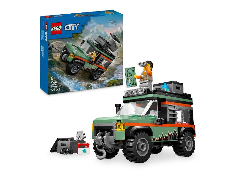 Sada LEGO City Off-Road Mountain Truck s minifigurkou a doplňky.
