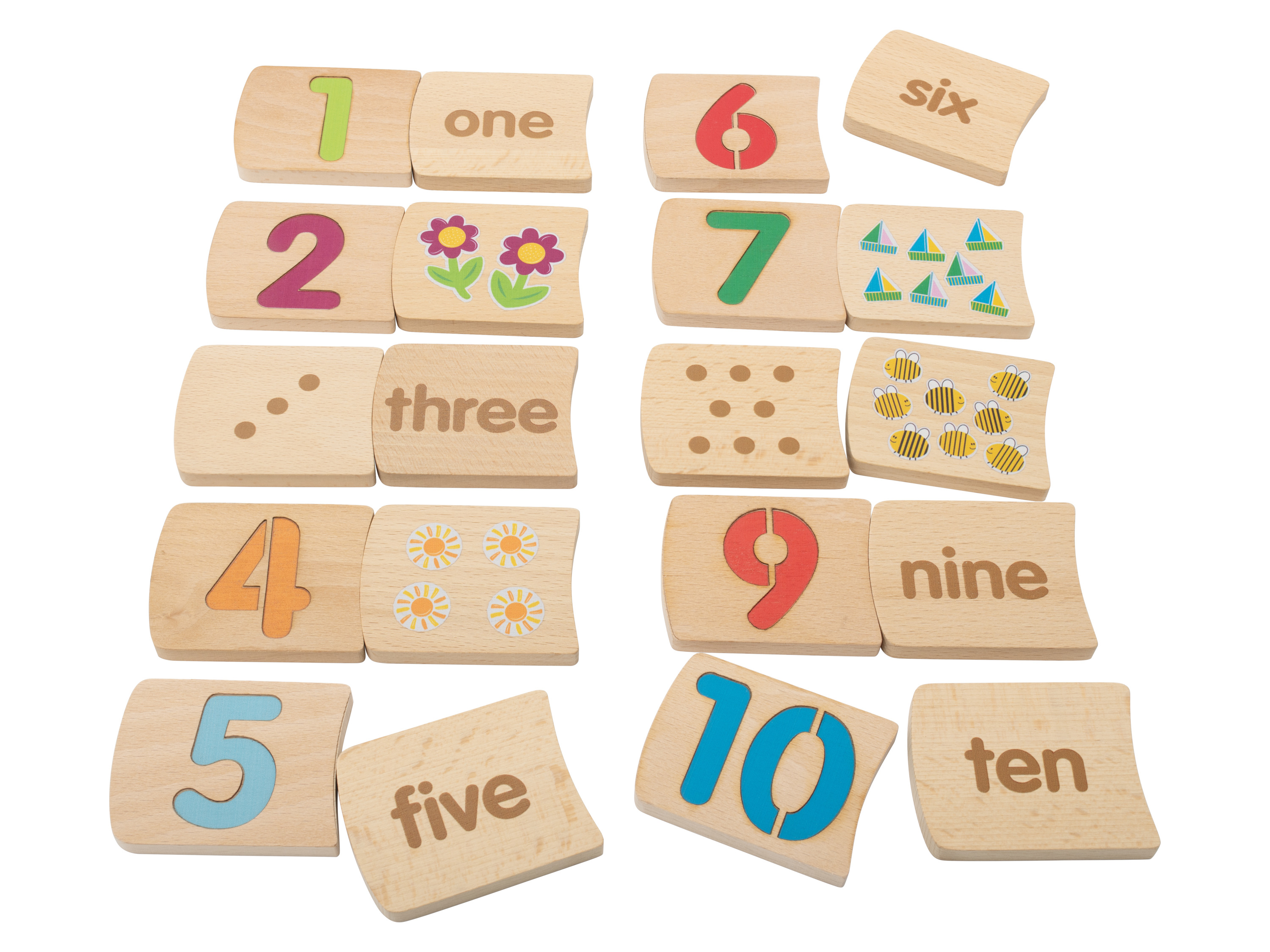 lupilu® Dřevěné pexeso na rozvoj hmatu a sluchu (číselné pexeso)