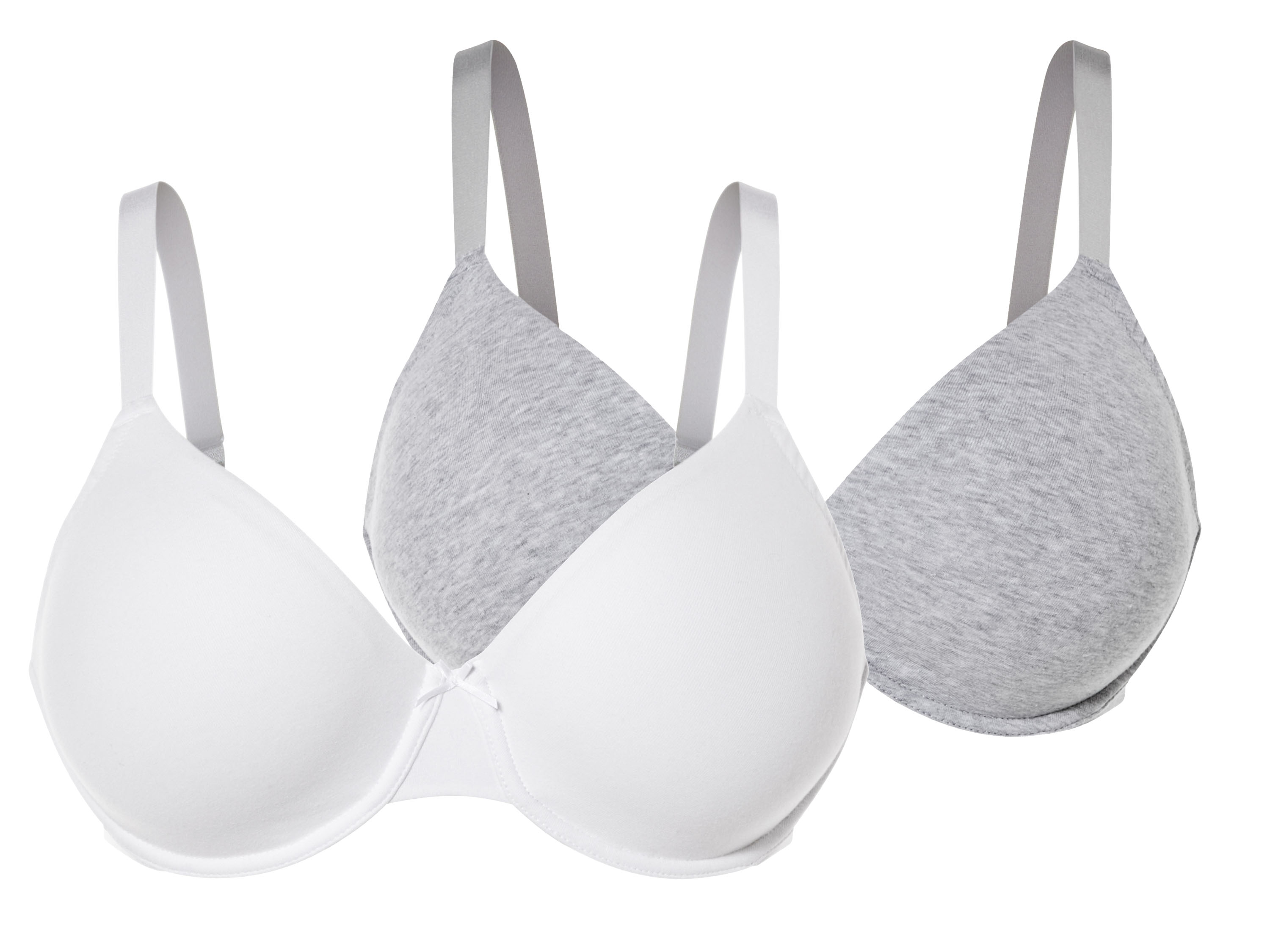 esmara® Dámská podprsenka Xxl, 2 kusy (šedá/bílá, 90E)