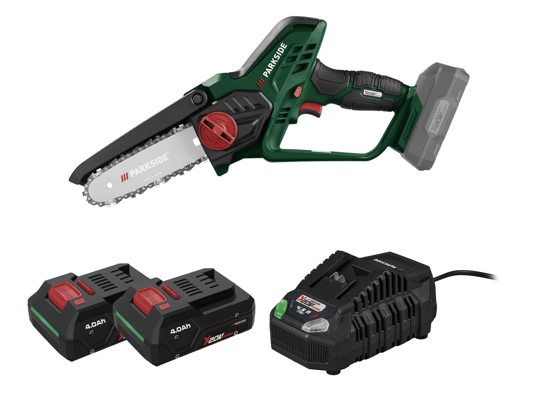 Parkside® Aku řetězová pila Paghs 20-Li C4, 2x Smart 4 Ah