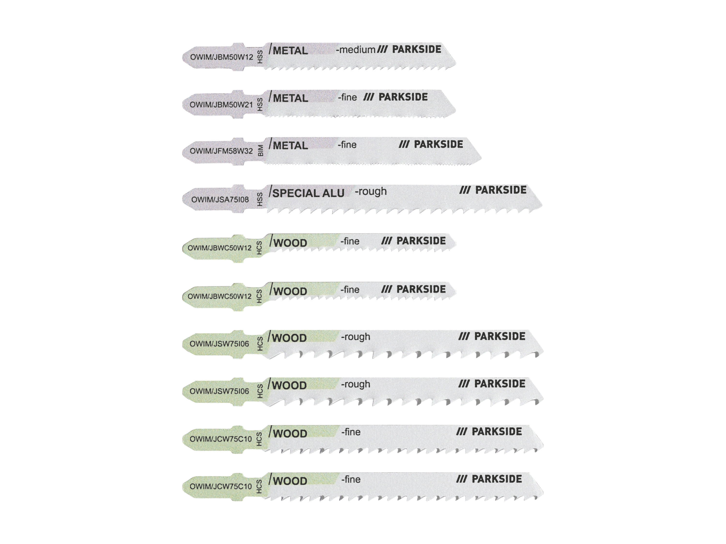 Parkside® Sada pilových listů pro přímočarou pilu (10dílná)