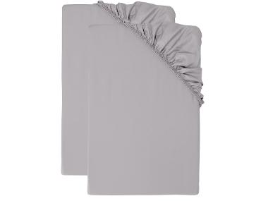 LIVARNO® Sada napínacích prostěradel z bambusové viskózy Premium, 90-100 x 200 cm, 2dílná, šedá