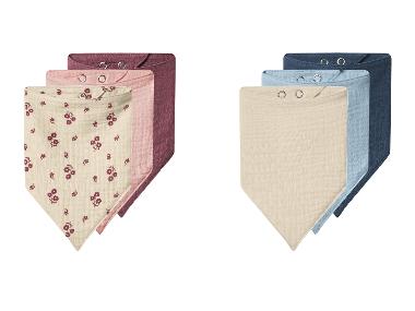 lupilu® Dětský mušelínový šátek, 3 kusy