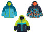 Tři barevné zimní bundy s kapucí od značky Winter Fun.