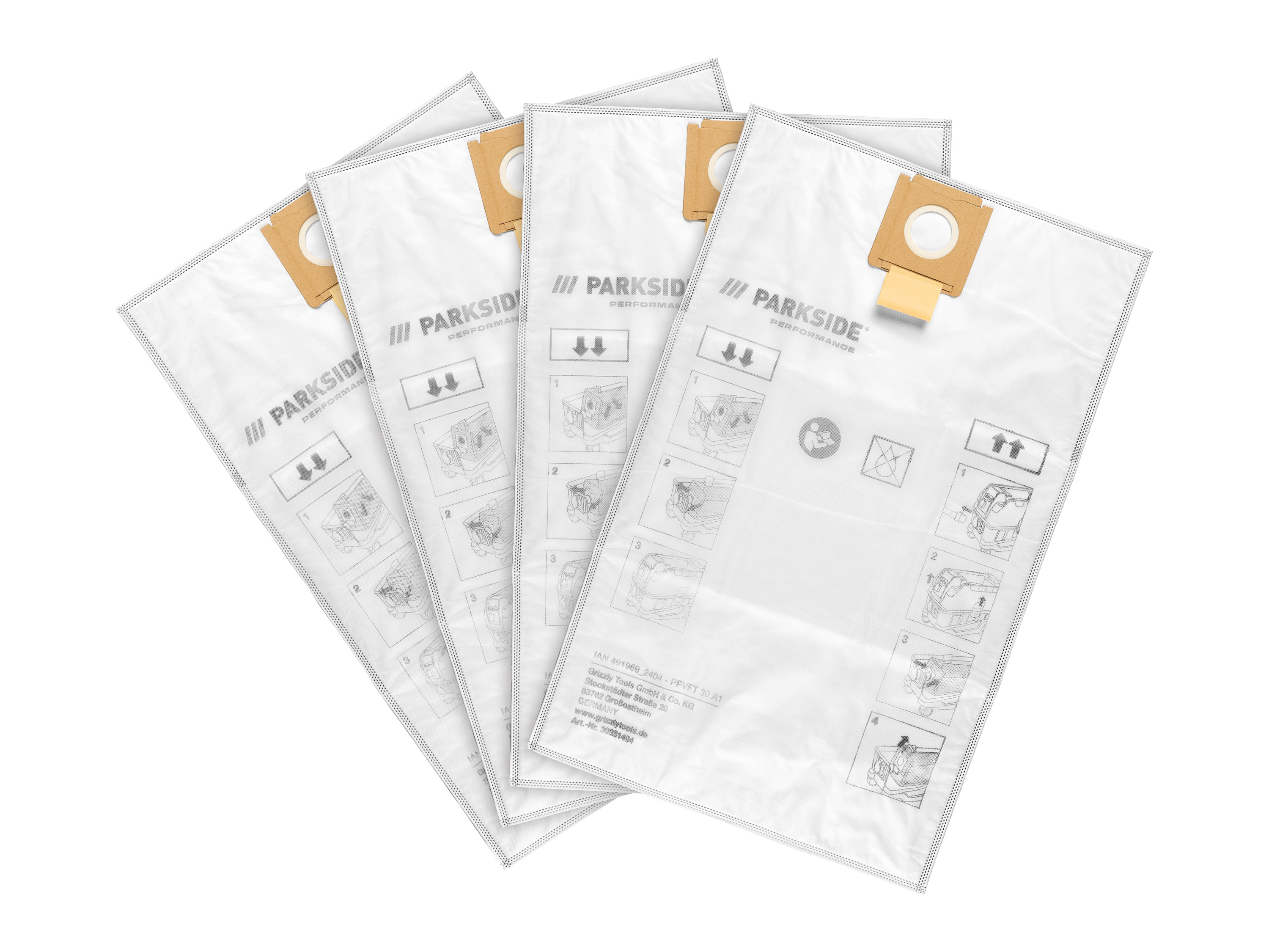 Parkside Performance® Filtrační sáčky z netkané textilie Ppvft 30 A1, 4 kusy