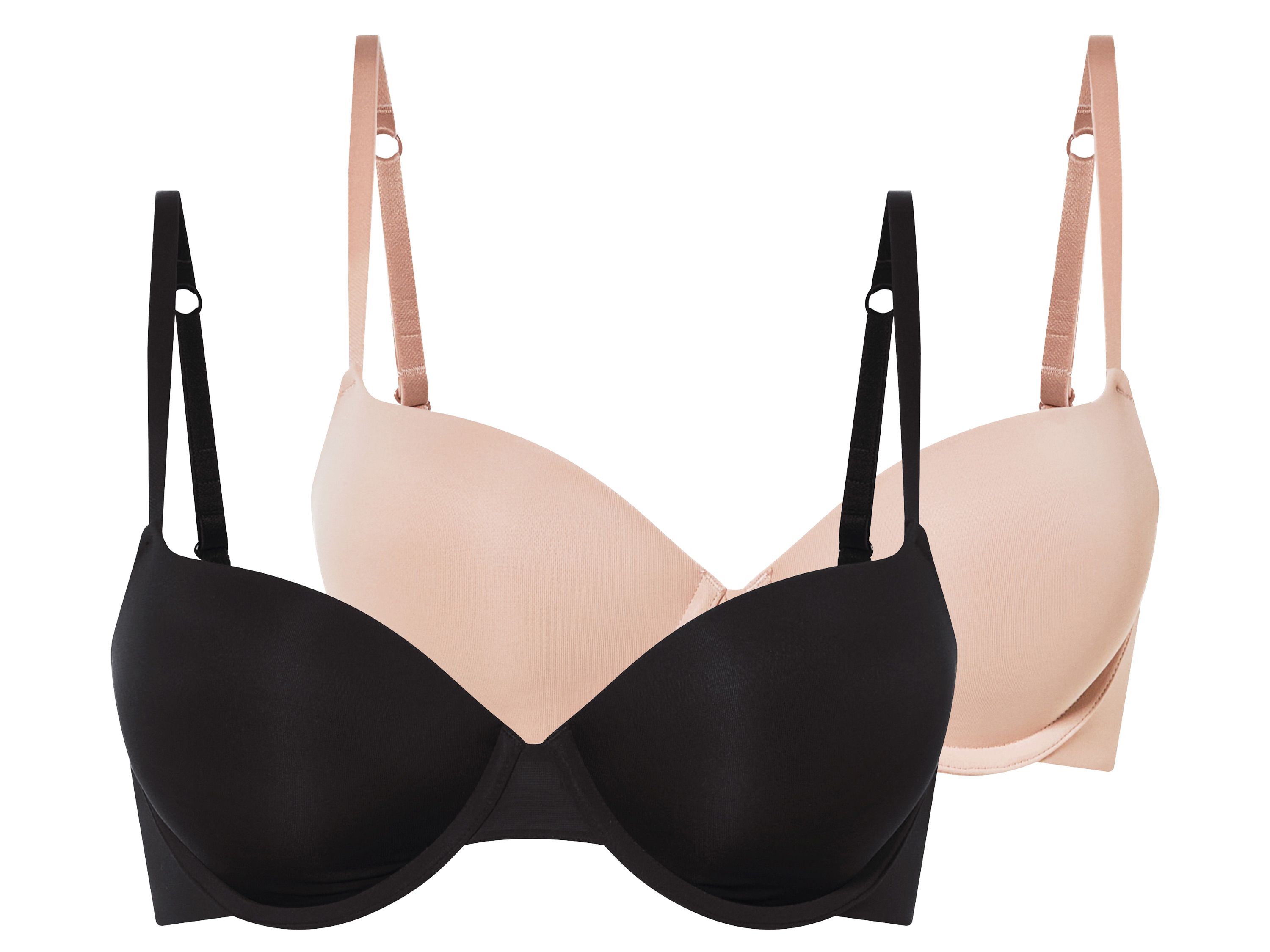 esmara® Dámská push-up podprsenka, 2 kusy (černá/béžová, 85C)