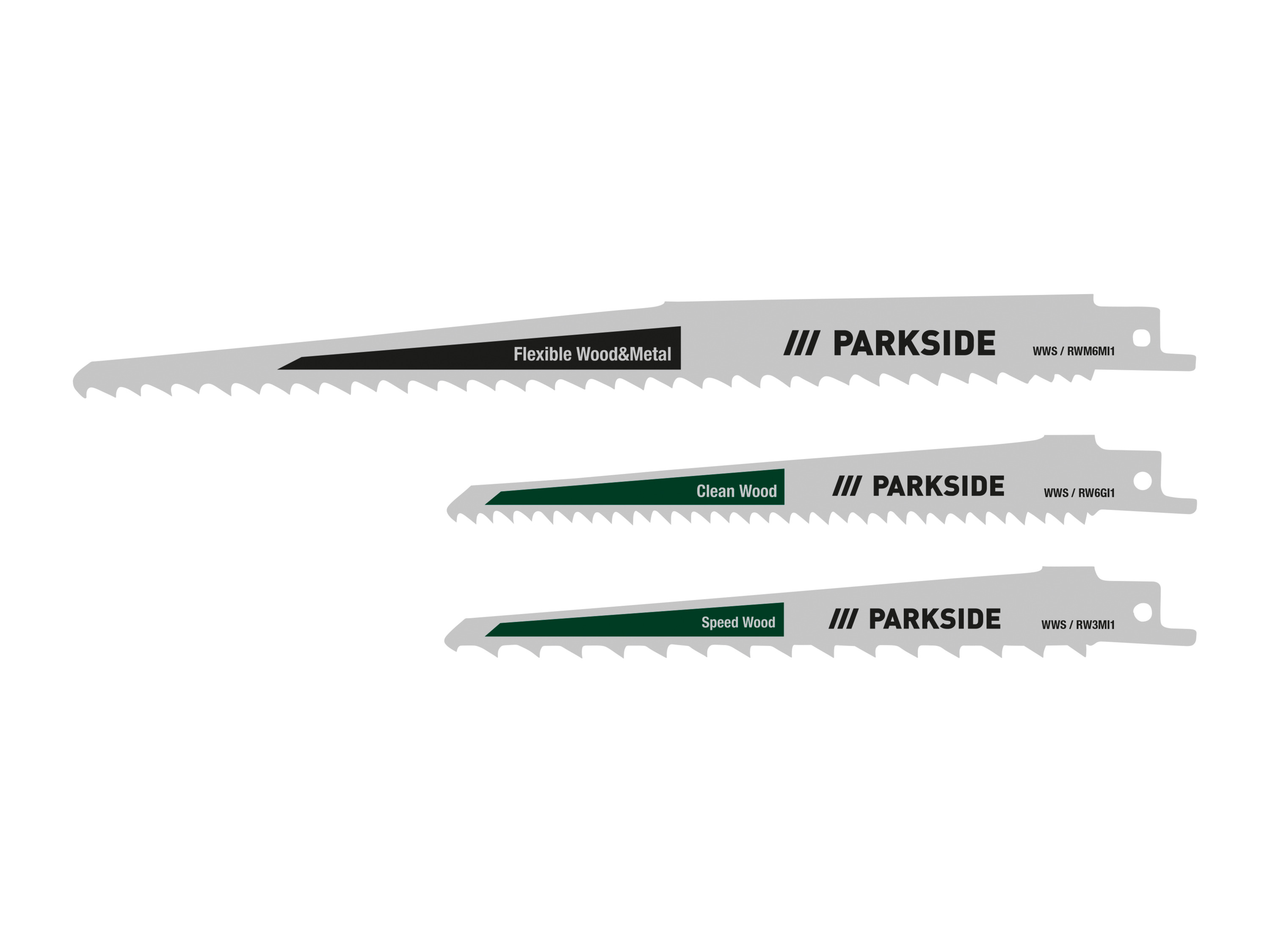 Parkside® Sada pilových listů Pfsz 3 B1, 3dílná (dřevo a plast)
